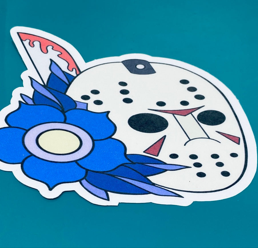 Jason Voorhees Sticker. Friday the 13th Sticker. Jason Sticker.