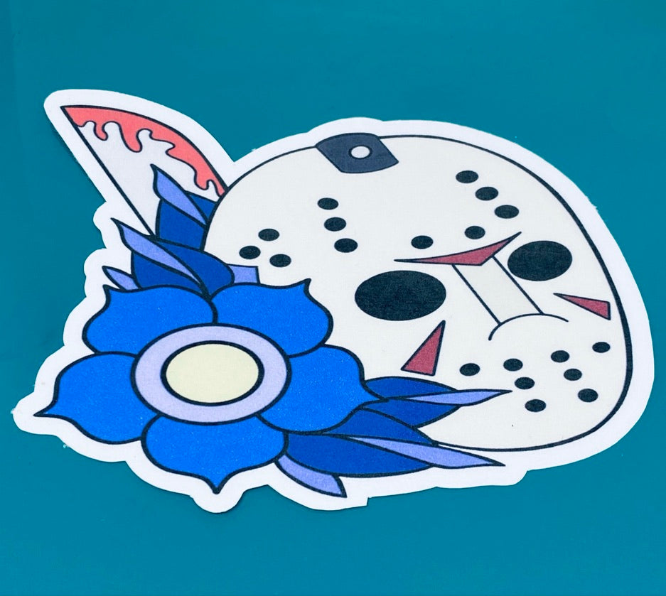 Jason Voorhees Sticker. Friday the 13th Sticker. Jason Sticker.