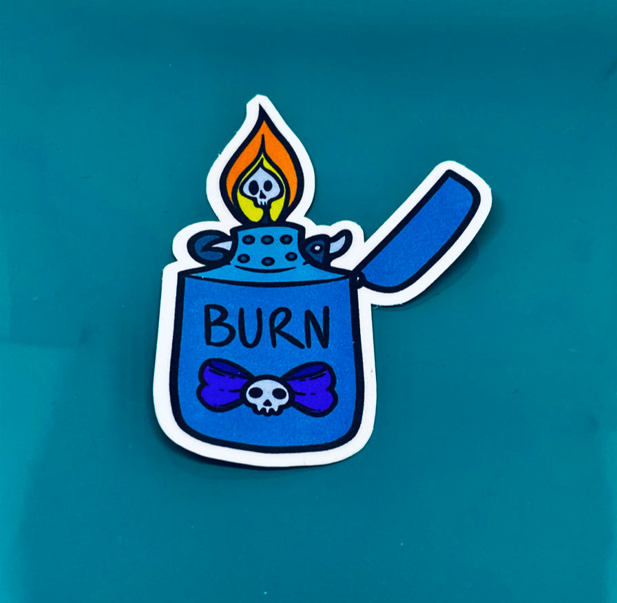 Lighter Burn Sticker.