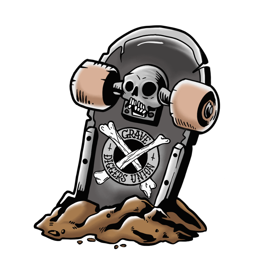 Skate to the Grave Sticker.