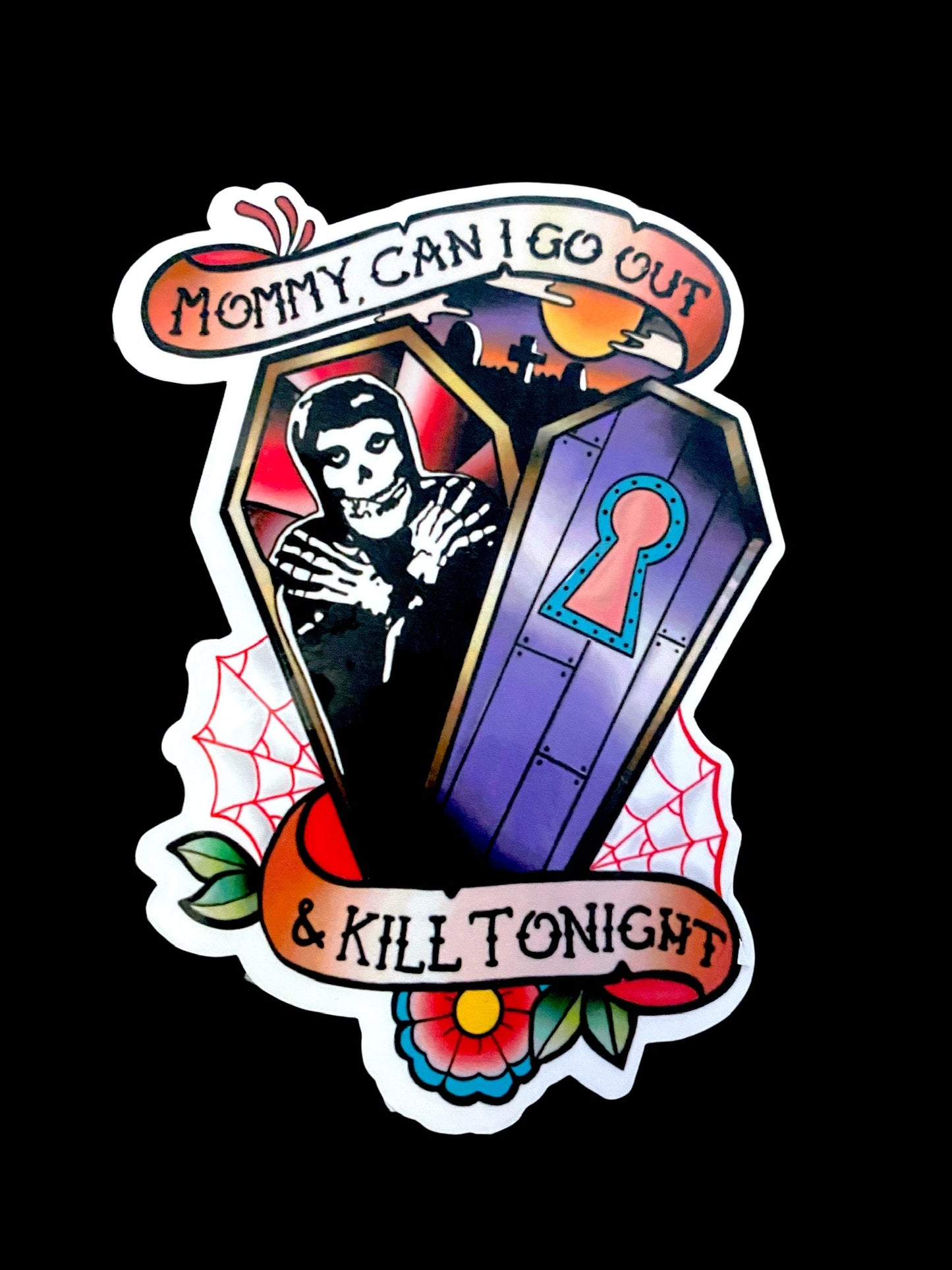 Misfits: Mommy, Can I Go Out And Kill Tonight? Sticker.