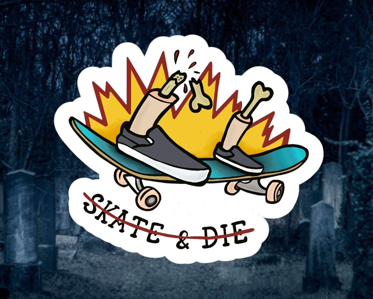 Skate & Die Sticker